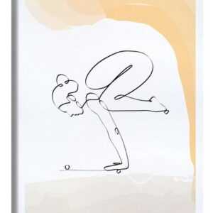 Posterlounge Leinwandbild Yoga In Art, Die Krähe (Bakasana), Fitnessraum Minimalistisch Illustration