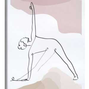 Posterlounge Leinwandbild Yoga In Art, Dreieck Pose (Trikonasana), Fitnessraum Minimalistisch Grafikdesign