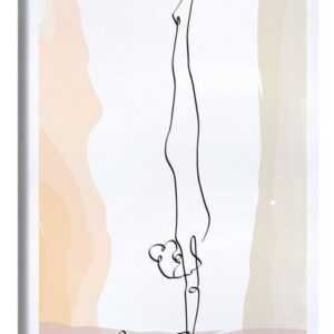 Posterlounge Leinwandbild Yoga In Art, Handstand (Vrikshasana), Fitnessraum Minimalistisch Illustration