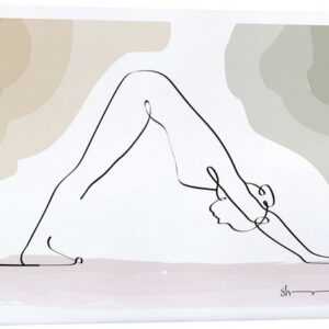 Posterlounge Leinwandbild Yoga In Art, Herabschauender Hund (Adhomukha Shvanasana), Fitnessraum Japandi Illustration