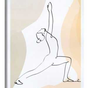 Posterlounge Leinwandbild Yoga In Art, Krieger Pose I (Virabhadrasana), Wohnzimmer Japandi Grafikdesign