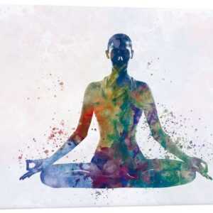 Posterlounge Leinwandbild nobelart, Yoga-Übung IV, Fitnessraum Illustration