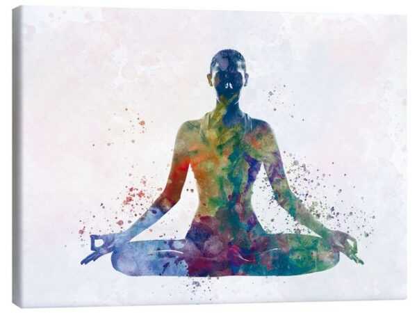 Posterlounge Leinwandbild nobelart, Yoga-Übung IV, Fitnessraum Illustration
