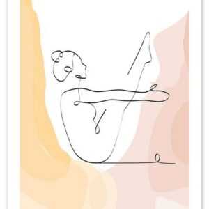 Posterlounge Poster Yoga In Art, Boot Pose (Navasana), Fitnessraum Minimalistisch Illustration