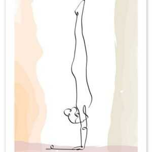 Posterlounge Poster Yoga In Art, Handstand (Vrikshasana), Fitnessraum Minimalistisch Grafikdesign