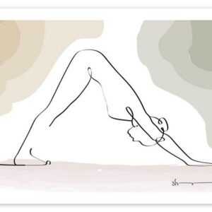 Posterlounge Poster Yoga In Art, Herabschauender Hund (Adhomukha Shvanasana), Fitnessraum Minimalistisch Grafikdesign