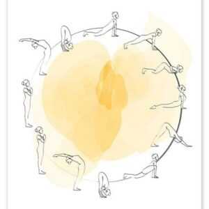 Posterlounge Poster Yoga In Art, Surya Namskar - Sonnengruß I, Fitnessraum Minimalistisch