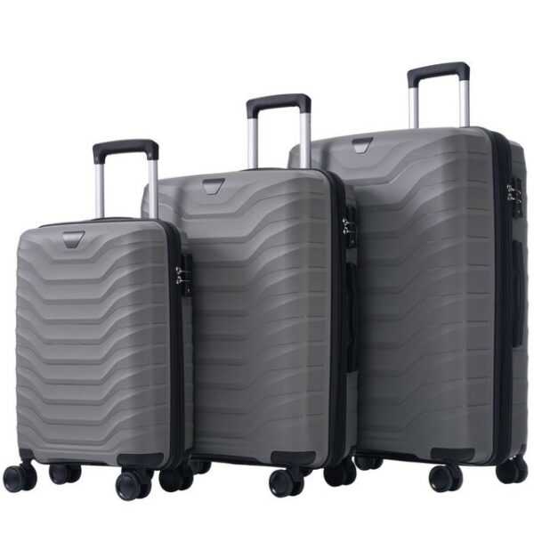 REDOM Kofferset Trolleyset, 4 Rollen, mit TSA-Schlössern 3-teiliger Koffer PP-Material