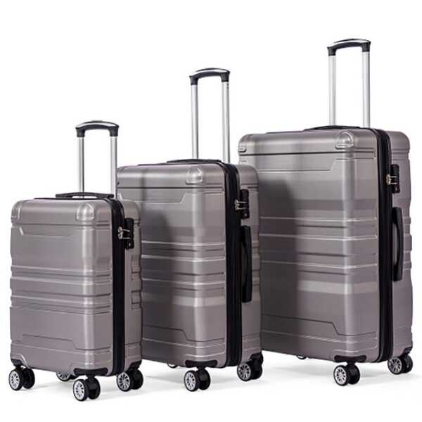 Sweiko Handgepäckkoffer Erweiterbar,Koffer mit TSA-Schloss und Universalrad, 3-teiliges Set