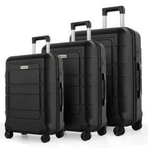 TAN.TOMI Koffer Kofferset Hartschale Leicht Reisekoffer ABS+PC Erweiterbar Haltbar, 4 Rollen, Trolley Handgepäck Große Kapazität mit 4 Rollen und TSA Schloss