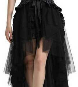 ZWY A-Linien-Rock Retro-Spitzen-Langarm-Taillenkleid, Halloween-Kleid für Damen