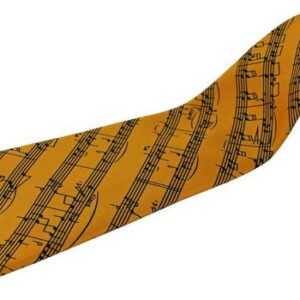 mugesh Krawatte Krawatte Notenlinien gelb für Musiker