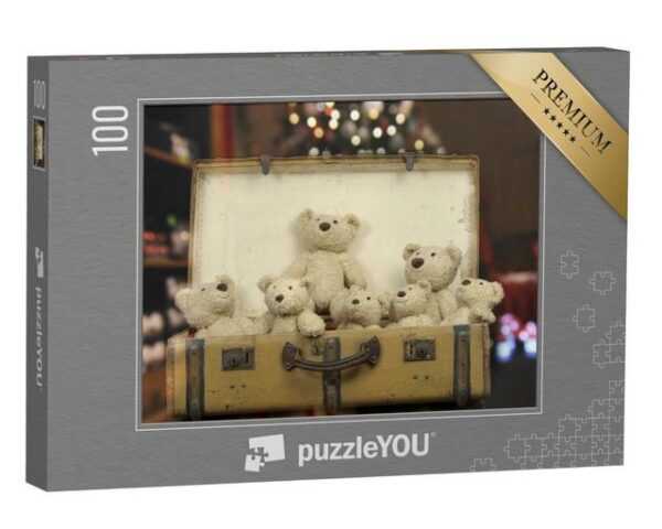 puzzleYOU Puzzle Ein Vintage-Koffer voller Teddybären, 100 Puzzleteile, puzzleYOU-Kollektionen Nostalgie