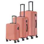 4 Rollen ABS Handgepäck Koffer / Trolley travelite BALI 4w Trolley Set 3 tlg. Koralle