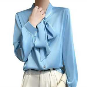 AFAZ New Trading UG Langarmshirt Damen Langarmshirts Hemd lässige einfarbig Krawatte Pullover Oberteil