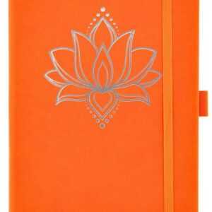 Berk Notizblock Yoga Schreibbuch orange A5, Lotus