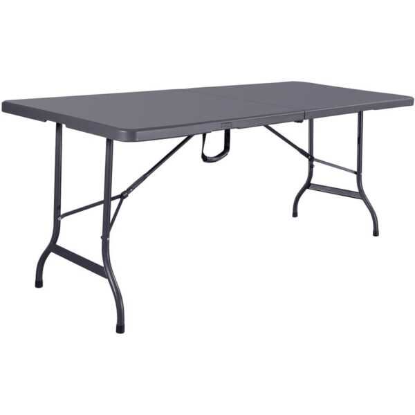 Buffettisch Klapptisch Campingtisch Gartentisch Tisch Koffer 180 cm Grau - Hattoro