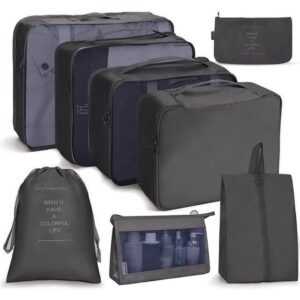 Fivejoy Kofferorganizer 8 Teilige Packing Cubes Kleidertaschen Koffer Organizer, für Urlaub und Reisen Packwürfel Set Reise Würfel Ordnungssystem
