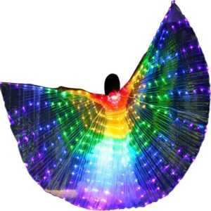 Gontence Kostüm-Flügel LED-Flügel für Erwachsene,�LED Isis Schmetterling Wings Erwachsene, 145 cm Länge leuchtende Bauchtanz-Kostüme Für Bauchtanz, Shows,Bar