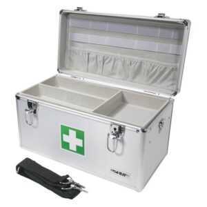 HMF Erste-Hilfe-Koffer Medizinkoffer Arztkoffer für Erstversorgung, erkennbarer Erste-Hilfe Koffer mit Tragegriff, 40x22,5x20,5 cm