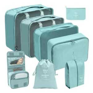 Henreal Kofferorganizer Koffer Organizer, 8 Teilige Wasserdichte Packing Cubes Kleidertaschen