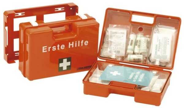 Leina-Werke Etiketten LEINA Erste-Hilfe-Koffer SAN, Inhalt DIN 13157, orange