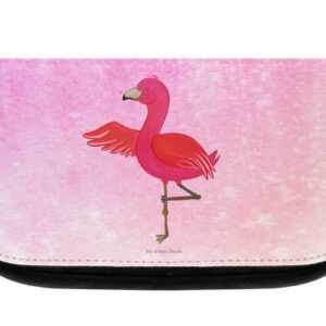 Mr. & Mrs. Panda Kosmetiktasche Flamingo Yoga - Aquarell Pink - Geschenk, Kulturbeutel, Schminktasche (1-tlg), Liebevolle Motive