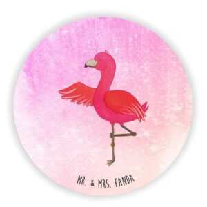 Mr. & Mrs. Panda Magnet Flamingo Yoga - Aquarell Pink - Geschenk, Yogapose, Dekomagnet, Kühls (1-St), Farbenfroh