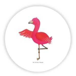 Mr. & Mrs. Panda Magnet Flamingo Yoga - Weiß - Geschenk, Achtsamkeit, Motivmagnete, Notiz Mag (1-St), Farbenfroh und lebendig