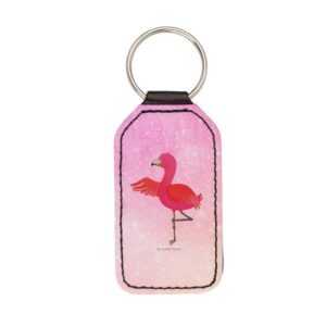 Mr. & Mrs. Panda Schlüsselanhänger Flamingo Yoga - Aquarell Pink - Geschenk, Aufregen, Taschenanhänger, (1-tlg), Liebevolle Motive