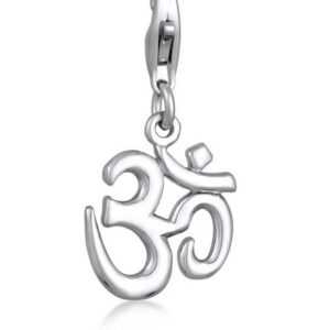 Nenalina Charm-Einhänger Om Symbol Anhänger Yoga 925 Silber, Om