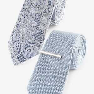 Next Krawatte Paisley-Krawatte und Krawattenclip im 2er-Set (3-St)
