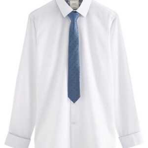 Next Langarmhemd Edles Slim Fit Hemd mit Krawatte (2-tlg)