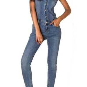 Nina Carter Jumpsuit Jeans Overall Jumpsuit Hosenanzug Einteiler (1-tlg) 2661 in Blau