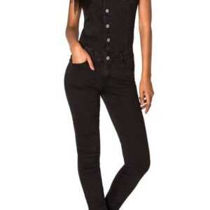Nina Carter Jumpsuit Jeans Overall Jumpsuit Hosenanzug Einteiler (1-tlg) 2661 in Schwarz