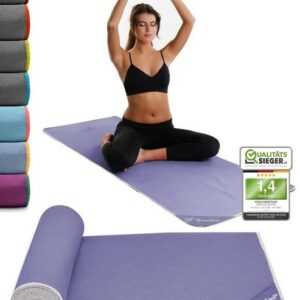 NirvanaShape Sporthandtuch Yoga Handtuch mit Antirutsch-Noppen, Yogatuch-Auflage für Yogamatte, Microfaser, +Yoga Einführungs eBook, Yogatuch-Auflage Saugstark, Hygienisch