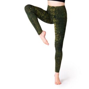 PANASIAM Leggings Unikat Batik Leggings mit Wabendesign moderner Stil lange Gym Leggings handgefertigt aus bequemer natürlicher Viskose für Yoga Sport Fitness
