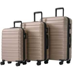 Powerwill Kofferset M-L-XL 3-teiliges Koffer-Set, 4 Rollen, (Hochwertiges ABS-Kofferset, 3 tlg., 360° Rollen, mit Zahlenschloss), für stilvolle und sichere Unternehmungen