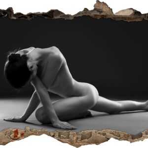 Schöne sexy Frau macht Yoga, 3D Wandtattoo