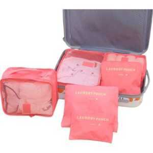 Set Reise-Organizer für Koffer und Kleiderschrank (6 Stück) - rosa