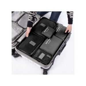 Set Reise-Organizer für Koffer und Kleiderschrank (6 Stück) - schwarz