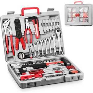 TLGREEN 555-teiliges Werkzeugset, Werkzeug-Set mit Kunststoff-Werkzeugkasten-Koffer, Haushaltswerkzeug-Set, Autoreparaturwerkzeugsatz, profi