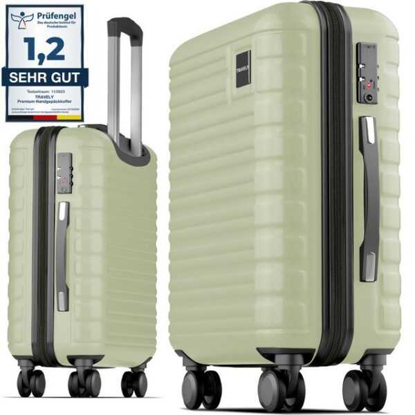 Travely Koffer Travely Premium Handgepäck Koffer 55x40x20cm - passend für Ryanair etc, 4 Rollen
