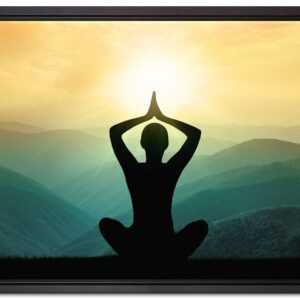Yoga und Meditation, Leinwandbild mit Bilderrahmen