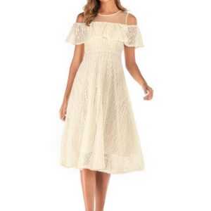 ZWY Abendkleid Damen Partykleid Bankett Kleid Hochzeitskleid Spitzenkleid (1-tlg) Off Shoulder Kleid Ballkleid