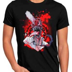 style3 Print-Shirt Herren T-Shirt Blood Heart denji anime manga cosplay chainsaw devil