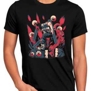style3 Print-Shirt Herren T-Shirt Existence Ends denji anime cosplay chainsaw man devil