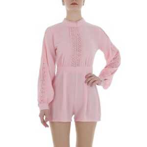 Ital-Design Jumpsuit Damen Party & Clubwear Hotpants (86365245) Glänzend Kurzer Jumpsuit in Rosa