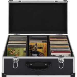 Longziming - CD-Koffer für 60 CDs Aluminium abs Schwarz